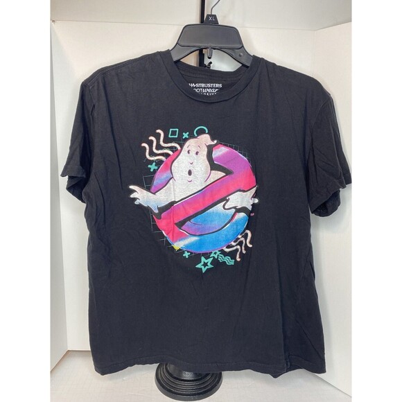 GHOSTBUSTERS Neon Colors Logo T-SHIRT Woman Med. Limited Loot Wear Crate Pink - Picture 9 of 9